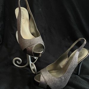 GUESS silver/grey heels